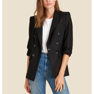 Veronica Beard 'Odile' Black Viscose Sateen-Twill Dickey Jacket Size 0 - NWT